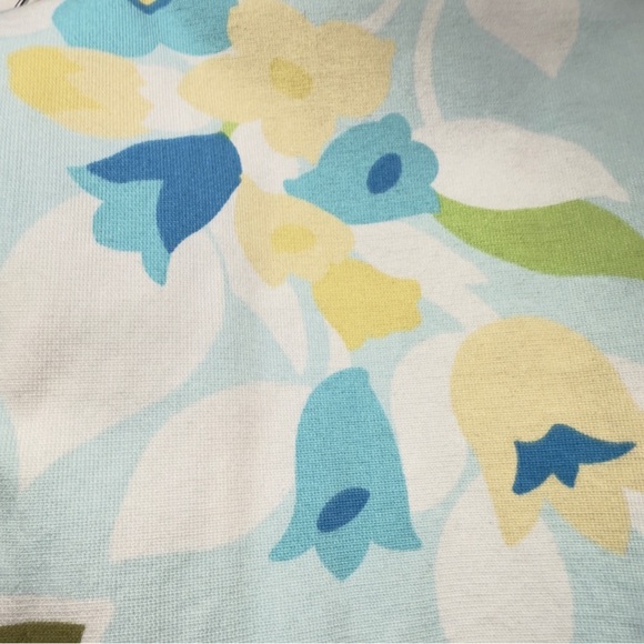 Ann Taylor LOFT Floral Pastel Stretch Capri Pants Aqua/White/Yellow/Green Size 8 - Picture 9 of 14